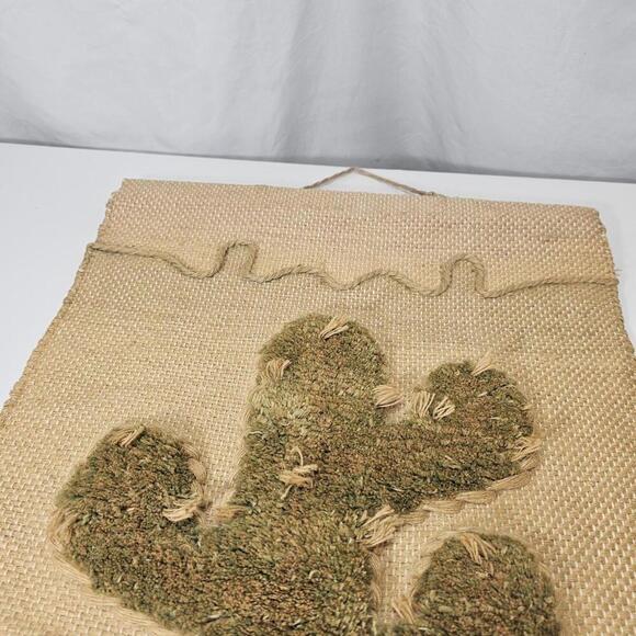 Vintage 1986 ICA Wall Hanging Southwest Woven Jute Textured 3D Cactus Tapestry - Picture 12 of 15